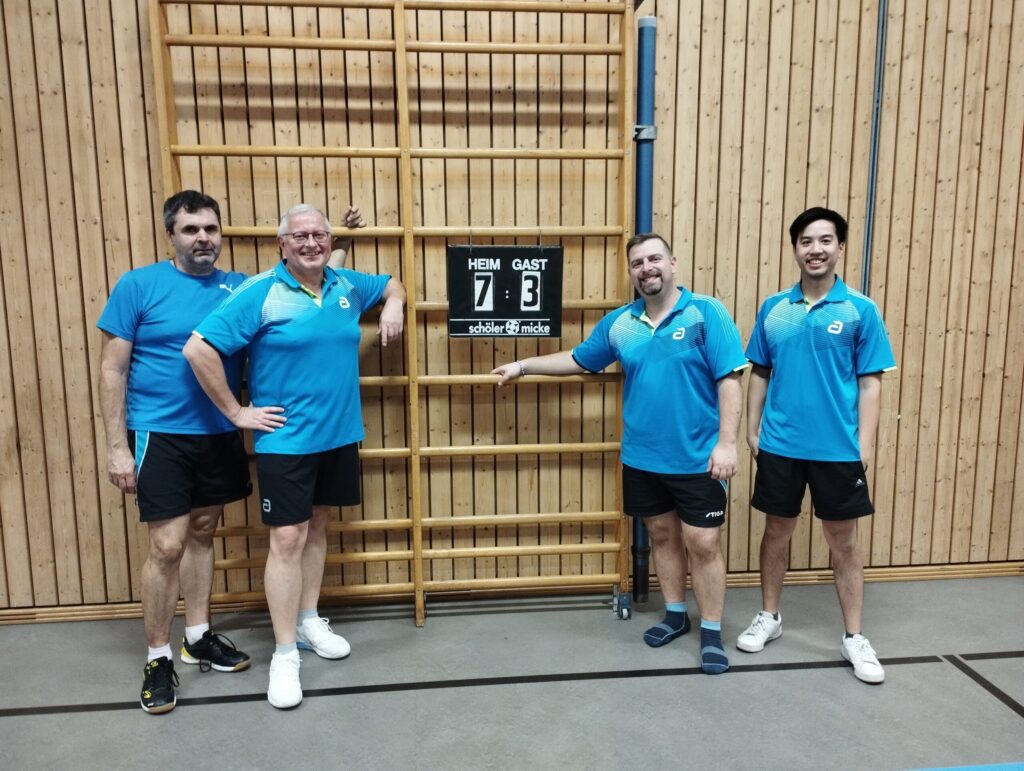 2. Tischtennis Herrenmannschaft mit einen 7:3 Sieg
